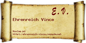 Ehrenreich Vince névjegykártya